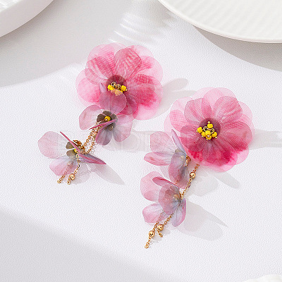 Alloy Glass Stud Earrings WG4C6C8-01-1