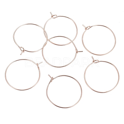 Ion Plating(IP) 316L Surgical Stainless Steel Hoop Earring Findings STAS-G130-03RG-21MM-1