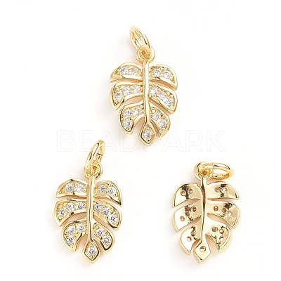 Brass Micro Pave Cubic Zirconia Pendants ZIRC-E164-20G-1