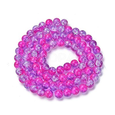 Spray Painted Crackle Glass Beads Strands CCG-Q002-10mm-09-1