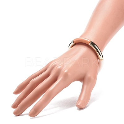 Acrylic Curved Tube Beaded Stretch Bracelet for Women BJEW-JB08438-01-1