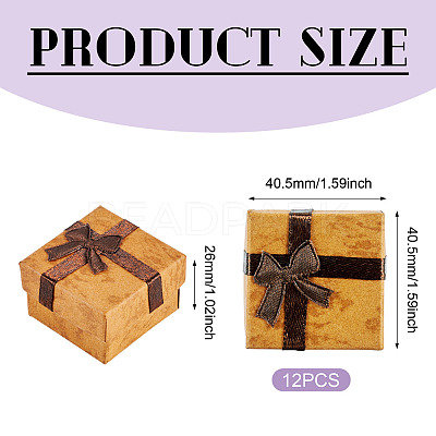 Square Paper Jewelry Ring Gift Boxes with Bowknot CON-TAC0010-80C-1