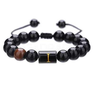 Adjustable Natural Tiger Eye and Glass Beaded Braided Bead Bracelets for Men Women FS-WGD7D76-09-1