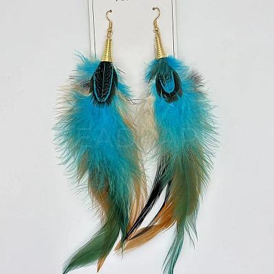 Alloy Feather Dangle Earrings FS-WGF4526-01-1