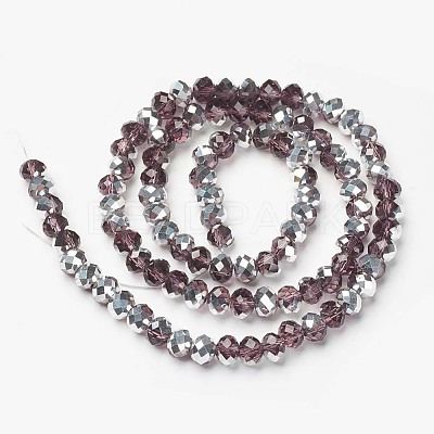 Electroplate Transparent Glass Beads Strands EGLA-A034-T3mm-M14-1