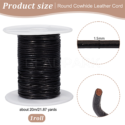 20M Round Cowhide Leather Cord WL-WH0015-01A-02-1