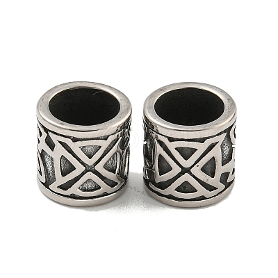 316 Surgical Stainless Steel European Beads STAS-Q326-01AS-08-1