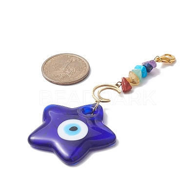 Evil Eye Lampwork Pandant Decorations HJEW-JM01001-05-1