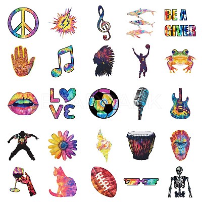 50Pcs Trendy and Cool Themes Paper Stickers STIC-C012-16-1