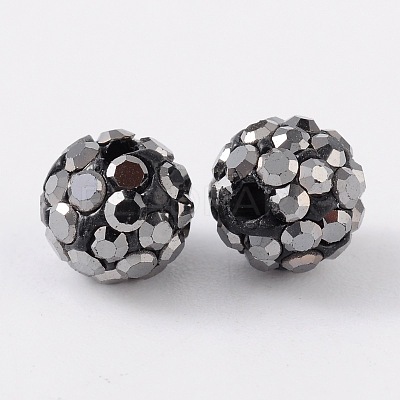 Grade A Rhinestone Pave Disco Ball Beads RB-Q100-2-1