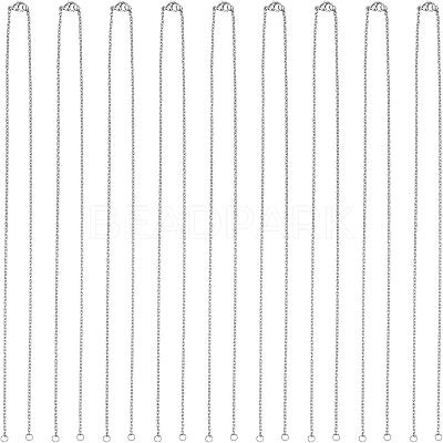 Half Finished 304 Stainless Steel Cable Chain Necklaces STAS-UN0038-66P-1
