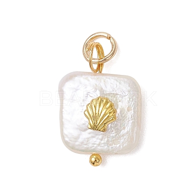 Baroque Natural Nucleated Pearl Keshi Pearl Pendants X-PALLOY-JF04833-1