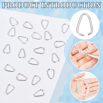 20Pcs 925 Sterling Silver Triangle Linking Ring STER-BC0002-21S-1