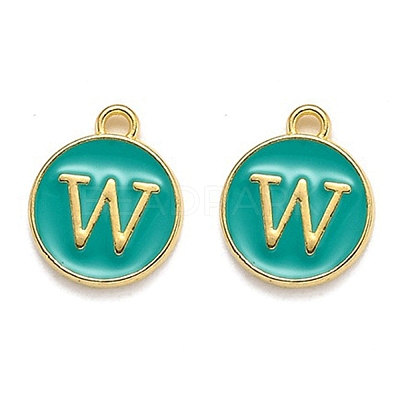 Golden Plated Alloy Enamel Charms X-ENAM-Q437-15W-1