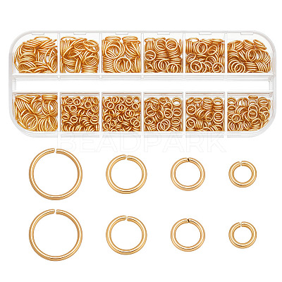 800Pcs 4 Styles 304 Stainless Steel Open Jump Rings STAS-ME0002-12-1