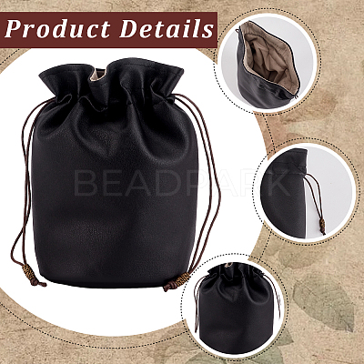 1Pc PU Leather Tea Set Storage Drawstring Bags ABAG-BBC0001-27B-1