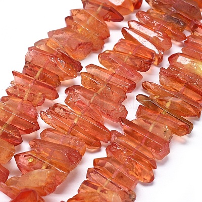 Natural Dyed Quartz Pointed Beads Strands G-G791-14-1