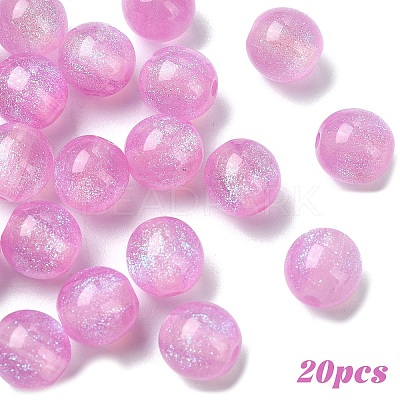 20Pcs Round Imitation Cat Eye Resin Beads RESI-YW0004-43C-1