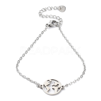 Tarnish Resistant 201 Stainless Steel Link Bracelets with Cable Chains LS-BJEW-P297-01P-C-1