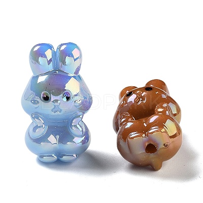 UV Plating Iridescent Acrylic Beads X-MACR-D032-10-1