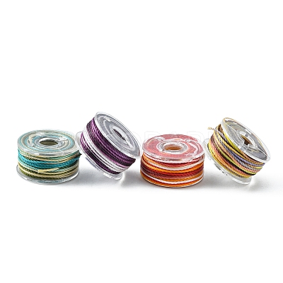 25 Rolls 25 Colors Round Segment Dyed Waxed Polyester Thread String YC-YW0001-02C-1