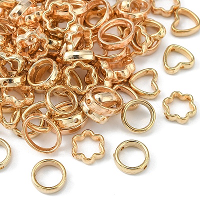 100Pcs 4 Style CCB Plastic Bead Frames KY-YW0001-22-1