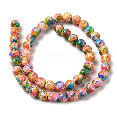 Synthetic Turquoise Dyed Camouflage Beads Strands G-E594-24N-A-1