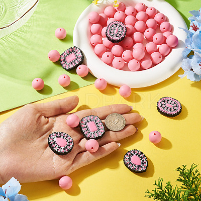 56Pcs 4 Styles Silicone Beads FIND-TA0010-75B-1