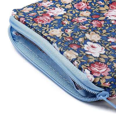 Rose Flower Pattern Cotton Cloth Wallets ABAG-Q043-03-1