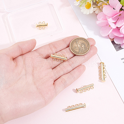 6Pcs 3 Styles Brass Slide Lock Clasps KK-BBC0027-56-1