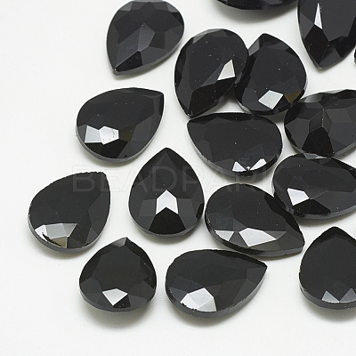 Pointed Back Glass Rhinestone Cabochons RGLA-T081-10x14mm-02-1