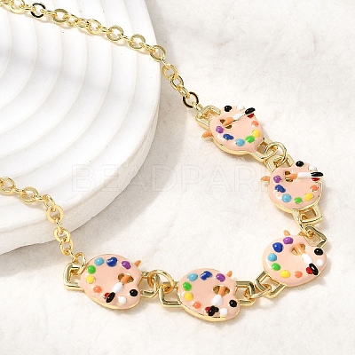 Brass Enamel Pendant Necklaces NJEW-B157-07G-02-1