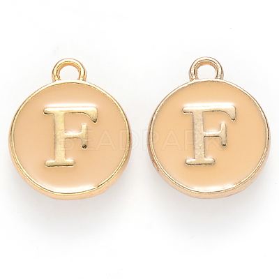 Golden Plated Alloy Enamel Charms X-ENAM-S118-06F-1