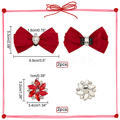 Wedding Shoe Decoration Sets AJEW-NB0005-13C-1