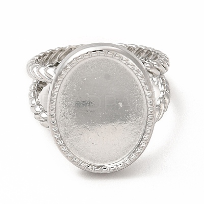 Non-Tarnish 304 Stainless Steel Open Cuff Ring Settings RJEW-B027-29P-1