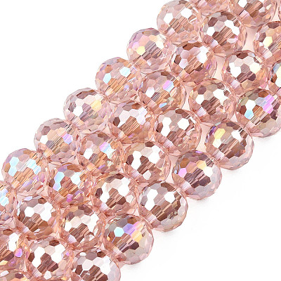 Electroplate Transparent Glass Beads Strands LS-EGLA-N002-46-H02-1