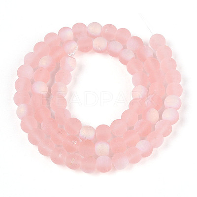 Frosted Transparent Glass Beads Strands LS-GLAA-T032-T6mm-MBB10-1