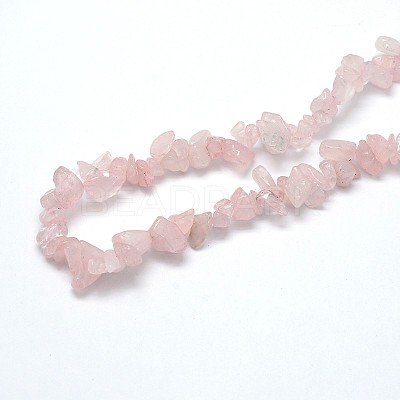 Natural Rose Quartz Beads Strands G-O049-B-36-1