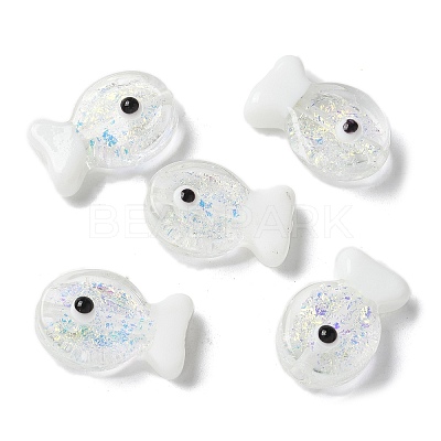 Handmade Foil Lampwork Fish Beads FOIL-Z001-01J-1