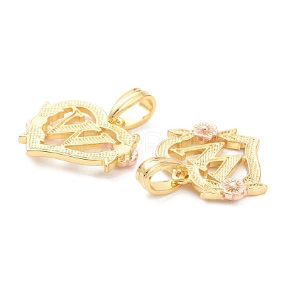 Real 18K Gold Plated Brass  Pendants KK-J042-43G-W-1