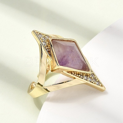 Brass Micro Pave Cubic Zirconia Cuff Rings for Women GG-CBA7610-11G-04-1