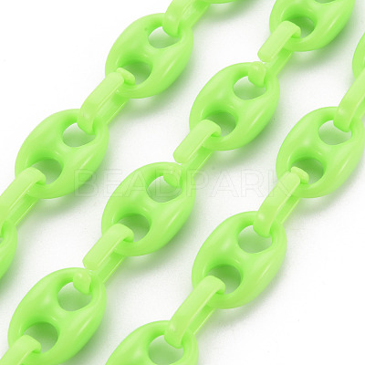 Handmade Opaque Acrylic Coffee Bean Chains CHAC-ZX0001-01G-1