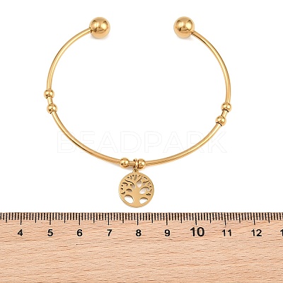 10Pcs Ion Plating(IP) 304 Stainless Steel Cuff Bangles BJEW-M284-20G-01-1