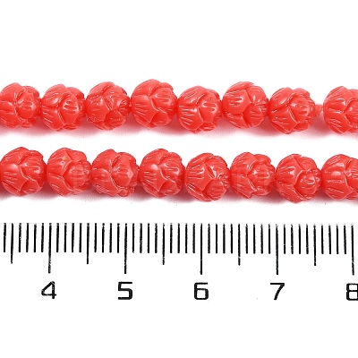 Synthetic Coral Carved Beads Strands CORA-C003-01C-1