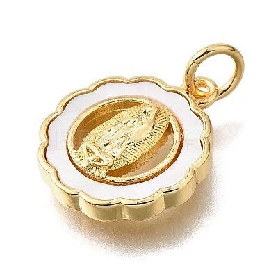 Brass Shell Pendants KK-D328-01G-B-1