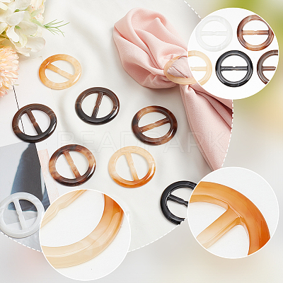 30Pcs 5 Colors Resin Scarf Clips BUTT-NB0001-86-1