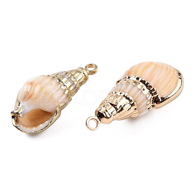 Electroplate Spiral Shell Pendants X-SSHEL-T006-12-1