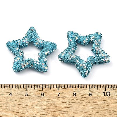 Star Shape Polymer Clay Rhinestone Beads CLAY-NH0001-06K-1