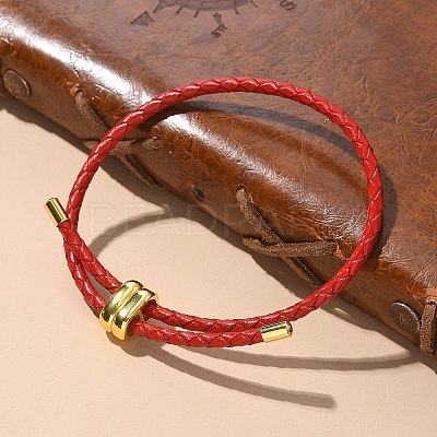 Leather Braided Cord Bracelets BJEW-G675-06G-15-1