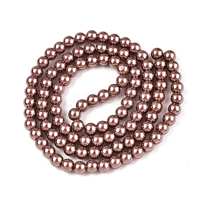 Baking Paint Pearlized Glass Pearl Round Bead Strands HY-Q330-8mm-92-1